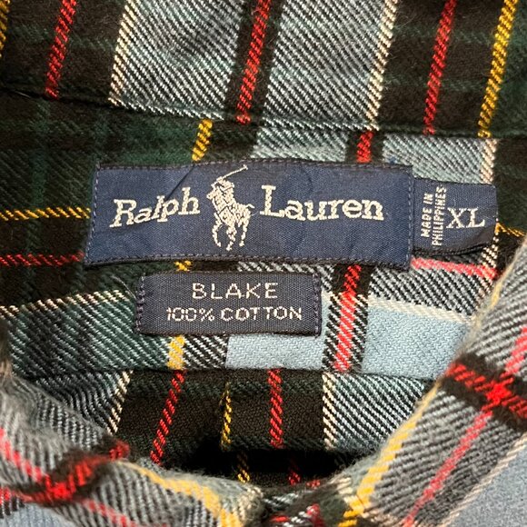 Ralph Lauren Men's Plaid Flannel Shirt, Sky Blue, XL - Picture 3 of 7